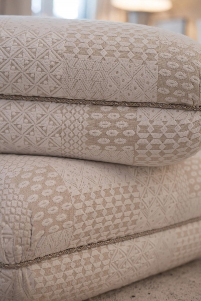 Detail of Custom Cushions from Alex Papachristidis