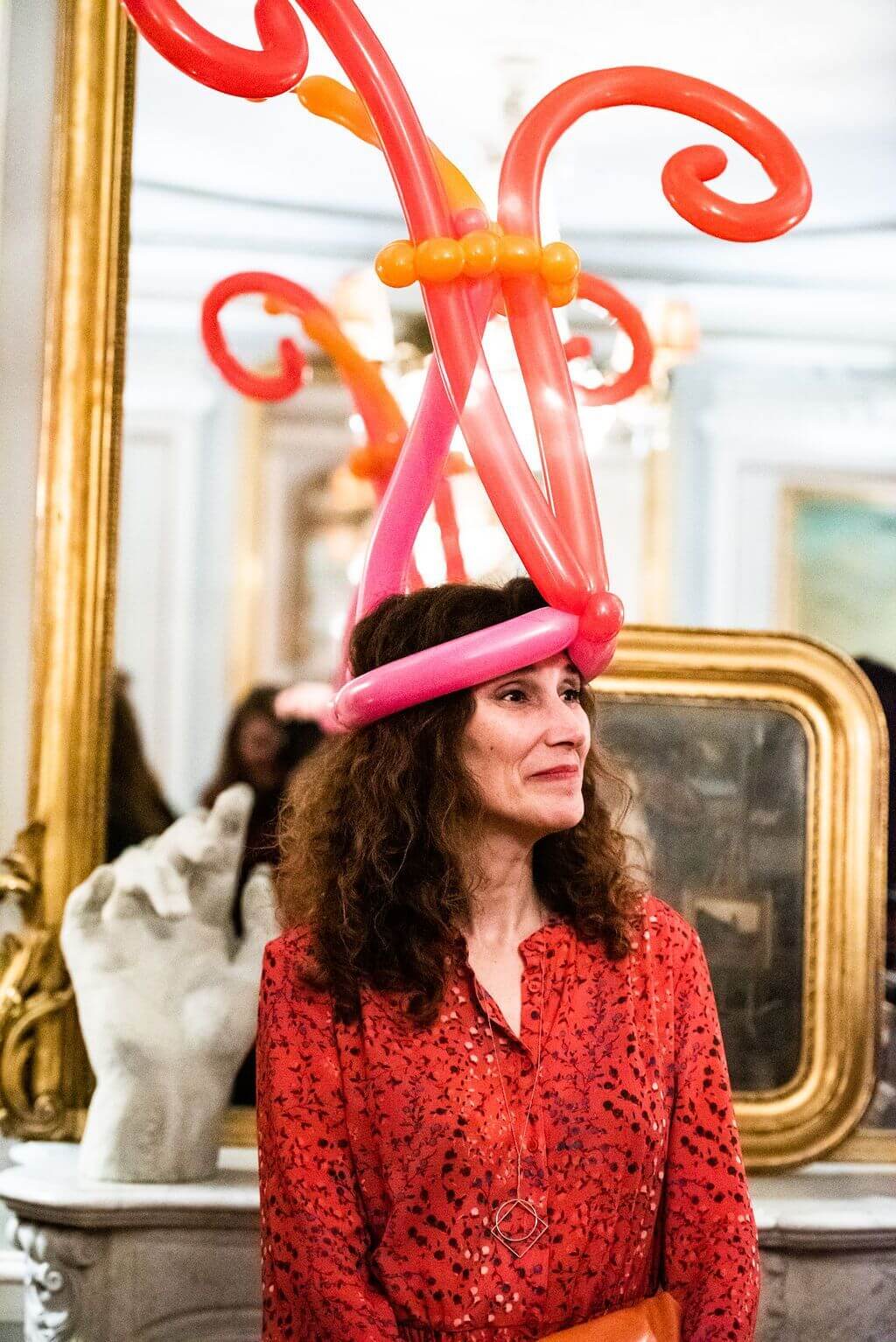 Balloon Hat at a Paris Deco Off Party