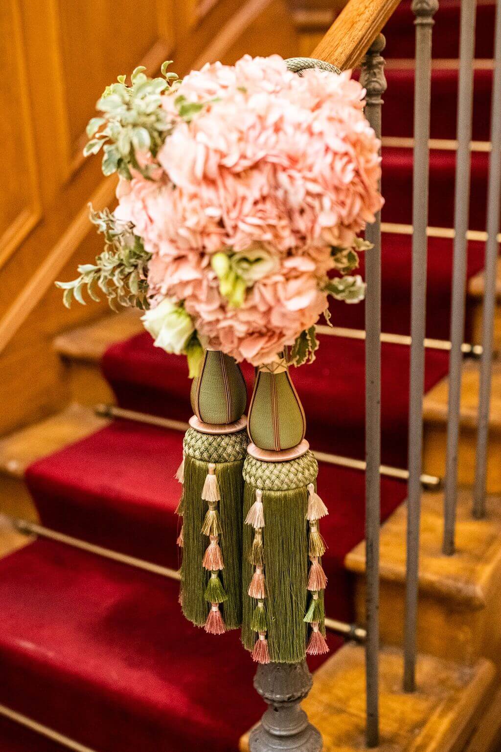 Fresh Flowers on Staircase
