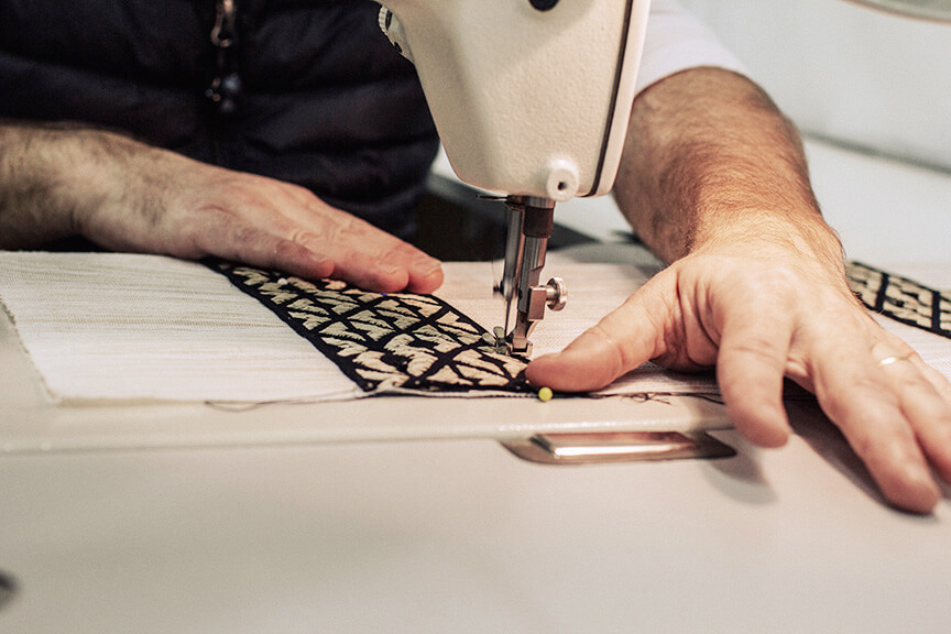 Sewing a custom window treatment using the Frida Border by Laura Kirar for Samuel and Sons.