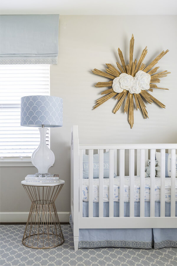 Kids Room Ideas: Nursery inspiration from interior designers at Creative Tonic featuring the Sakiori Embroidered Border from Samuel & Sons.