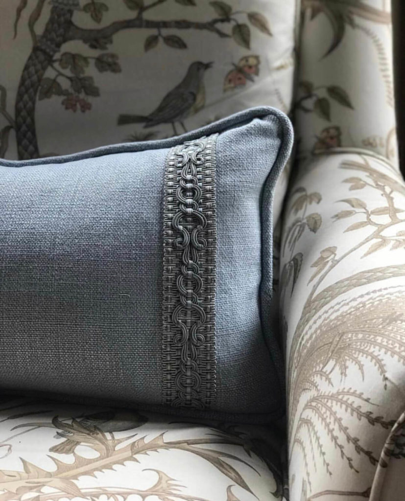 Palais Silk Galon on a custom pillow by Maggie Griffin Design.