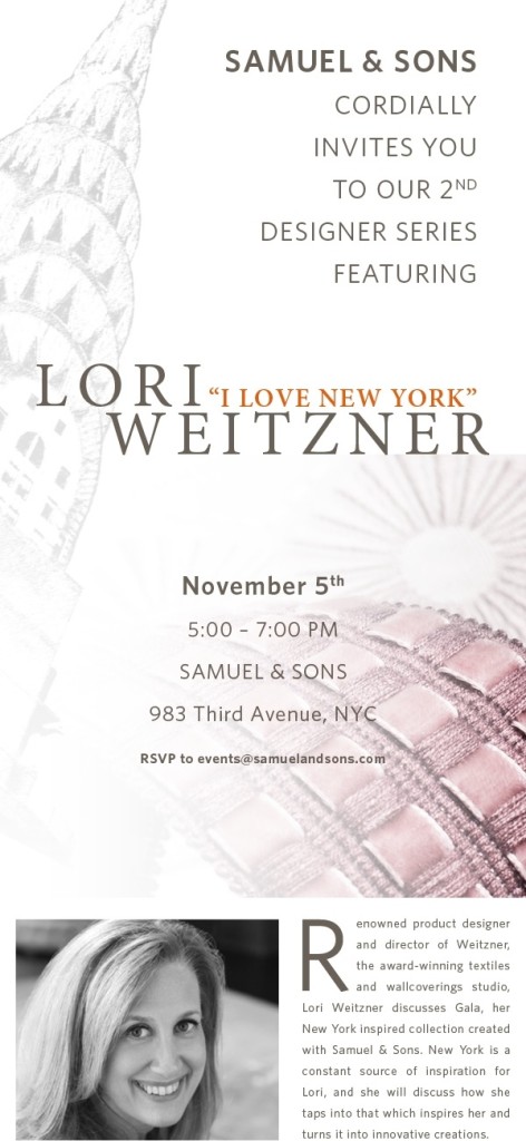 Designer Series Featuring Lori Weitzner