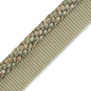 3/8 (7 MM) BRAIDED CORD WITH TAPE - CELADON/GOLD* - Samuel and Sons