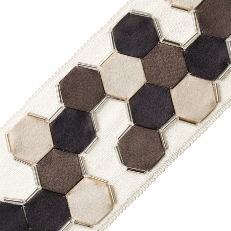 CORD WITH TAPE - HONEYCOMB APPLIQUE BORDER - 01