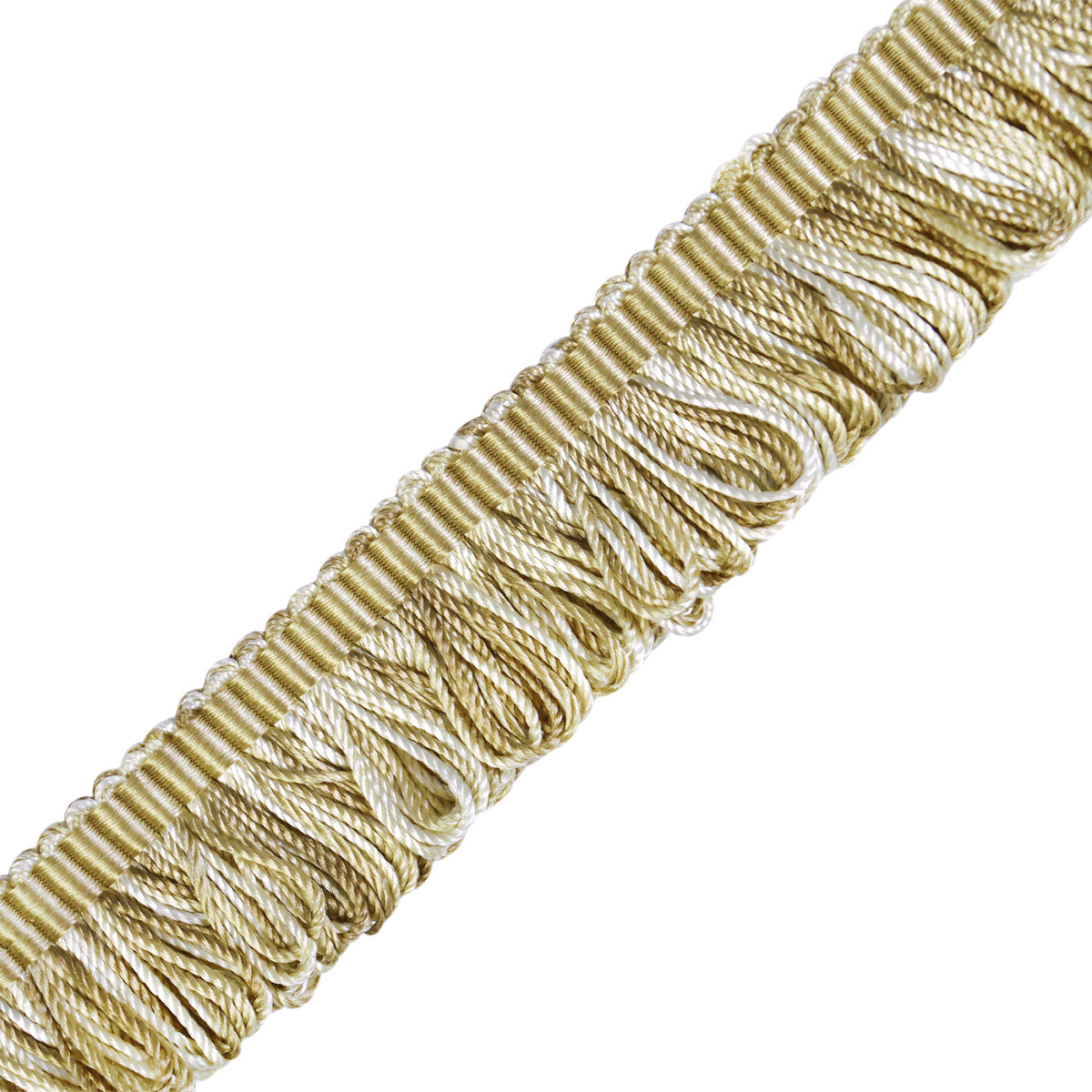 Metallic Tassel Fringe with Braid Trim - 1-1/2 inch