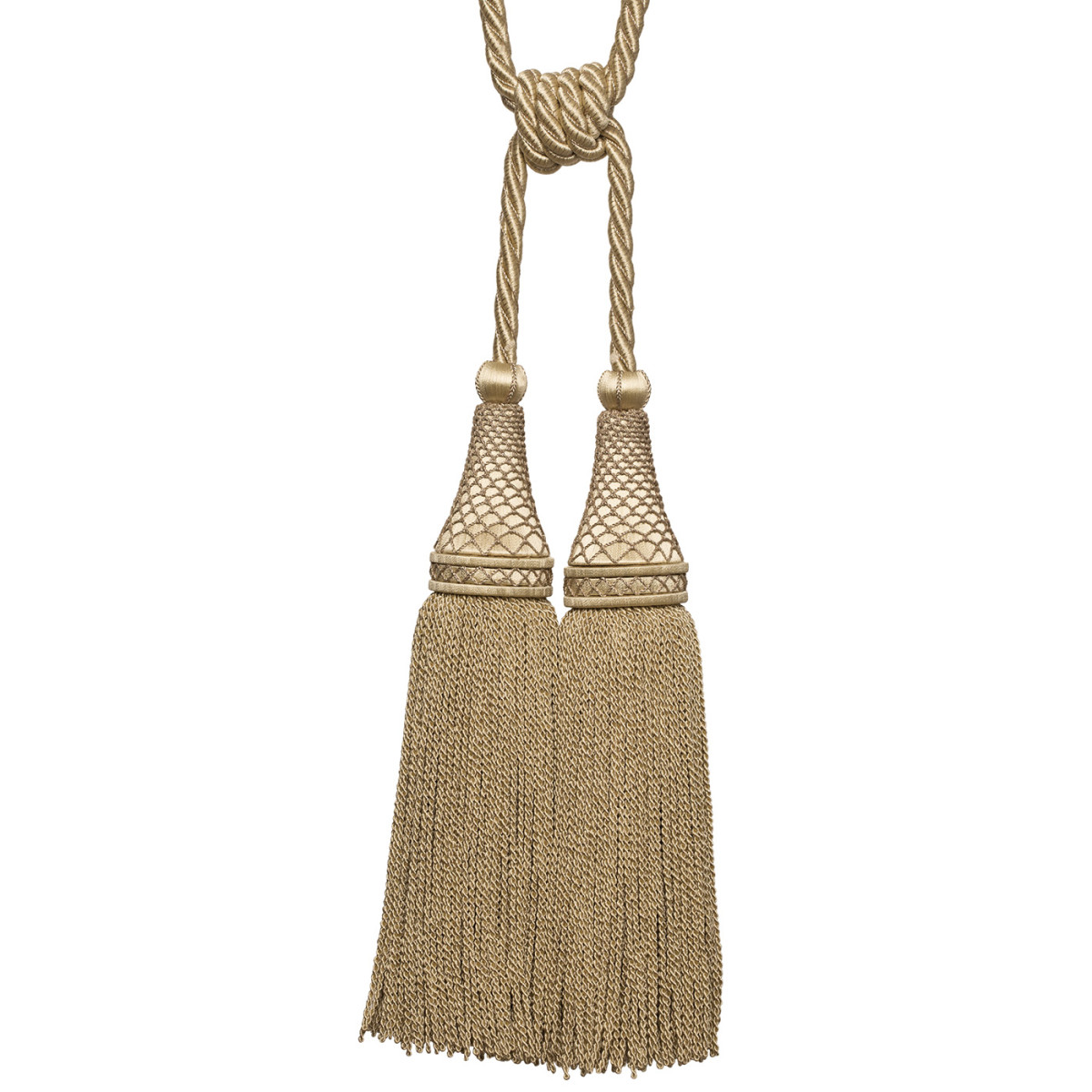 OBERON DOUBLE TASSEL TIEBACK - WHITE GOLD - Samuel and Sons