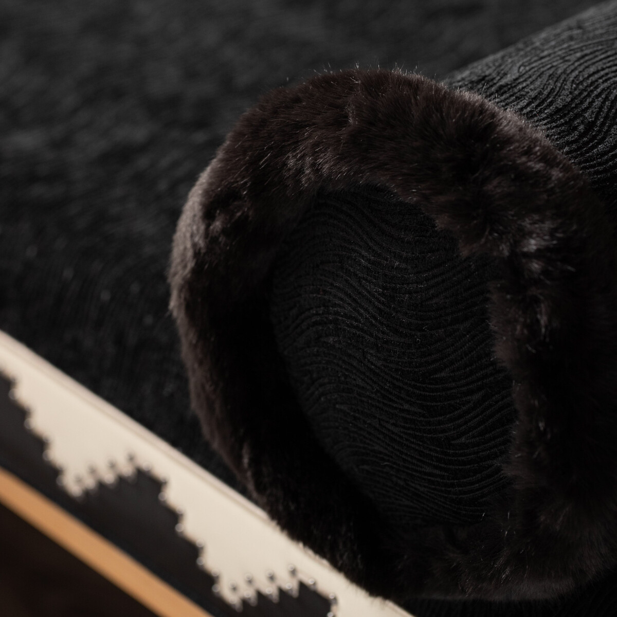 CORTINA FAUX FUR FRINGE - OBSIDIAN* - Samuel and Sons