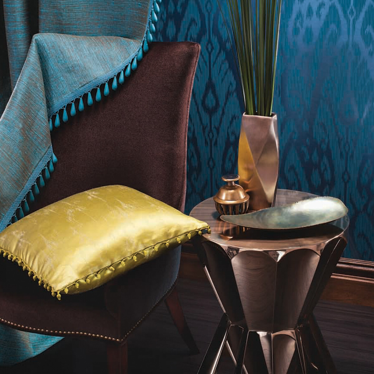 SEYCHELLES WOOD TEARDROP FRINGE - CARIBE - Samuel and Sons