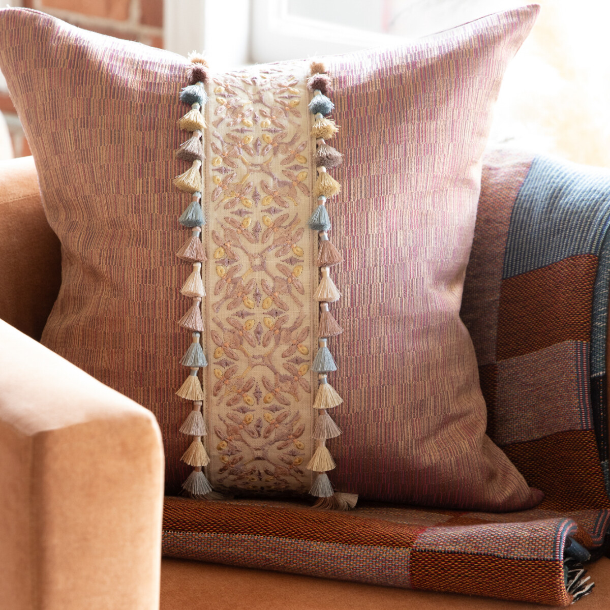 テンダーロイン SLUB EMBROIDERY SHT S/S Mサイズ【新品】 ATHINA EMBROIDERED BORDER - GRANITE - Samuel and Sons