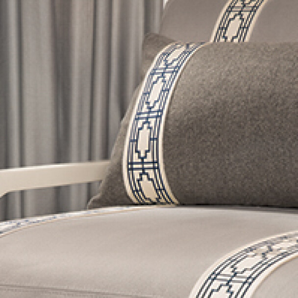 NAGOYA EMBROIDERED BORDER - INK - Samuel and Sons