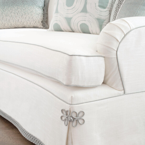 HARBOUR LINEN BRUSH FRINGE - SAIL - Samuel and Sons