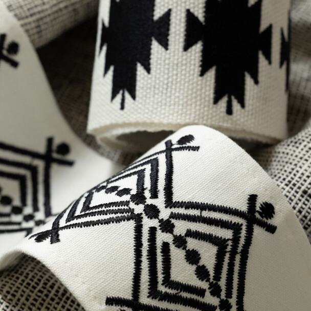 CHIMAYO EMBROIDERED BORDER - PINON - Samuel and Sons