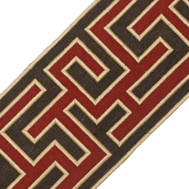 BORDERS/TAPES - 5" GREEK FRET EMBROIDERED BORDER - 05