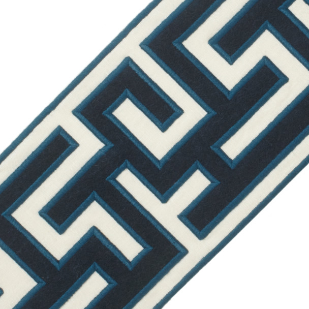 BORDERS/TAPES - 5" GREEK FRET EMBROIDERED BORDER - 09