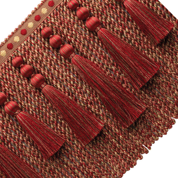 ROMAUNT TASSELED BULLION FRINGE - ROSSETTI CRIMSON - Samuel and Sons