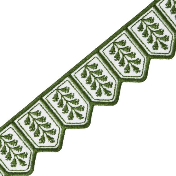 工芸品 Borders TROPIC EMBROIDERED BORDER - JUNGLE GREEN - Samuel and Sons