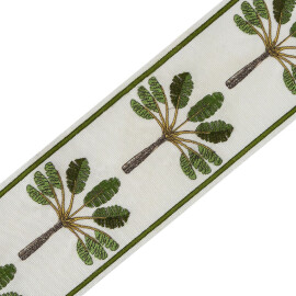 PALM EMBROIDERED BORDER - TROPICAL GROVE - Samuel and Sons
