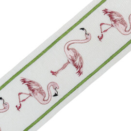FLAMINGO COURT EMBROIDERED BORDER - PINK - Samuel and Sons