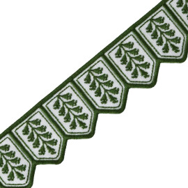 PALM EMBROIDERED BORDER - TROPICAL GROVE - Samuel and Sons